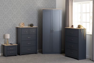 Portland 3+2 Drawer Chest Grey/Oak Effect