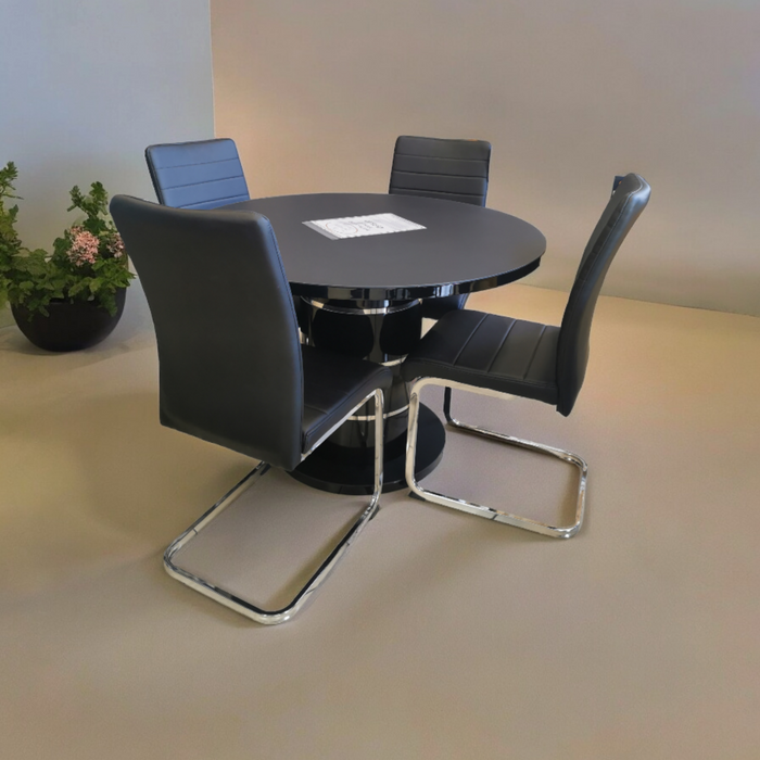 Modena Round Dining Set - Black