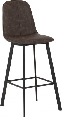 Quebec Bar Chair (Box of 2) Brown Faux Leather