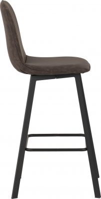 Quebec Bar Chair (Box of 2) Brown Faux Leather