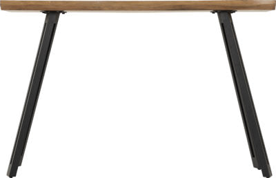 Quebec Wave Edge Console Table Medium Oak Effect/Black