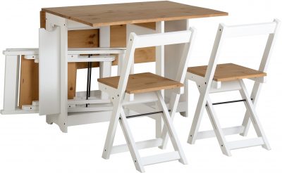 Santos Butterfly Dining Set White/Distressed Waxed Pine