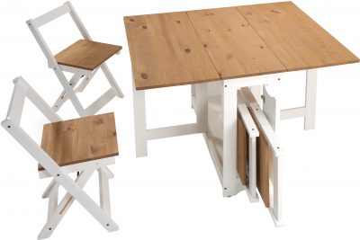 Santos Butterfly Dining Set White/Distressed Waxed Pine