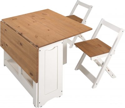 Santos Butterfly Dining Set White/Distressed Waxed Pine