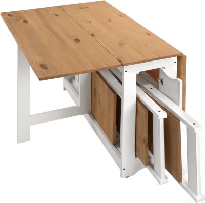 Santos Butterfly Dining Set White/Distressed Waxed Pine