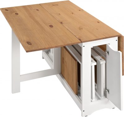 Santos Butterfly Dining Set White/Distressed Waxed Pine