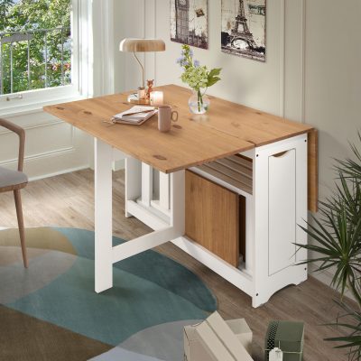 Santos Butterfly Dining Set White/Distressed Waxed Pine