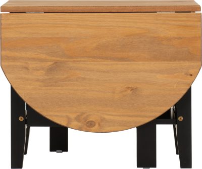 Santos Drop Leaf Coffee Table Black/Distressed Waxed Pine