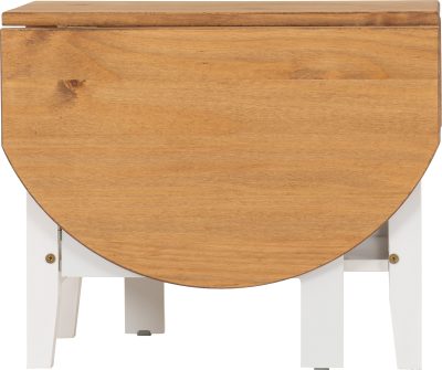 Santos Drop Leaf Coffee Table White/Distressed Waxed Pine