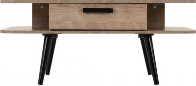 Saxton 1 Drawer Coffee Table Mid Oak Effect/Grey