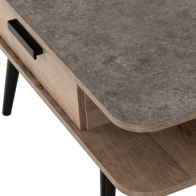 Saxton 1 Drawer Coffee Table Mid Oak Effect/Grey