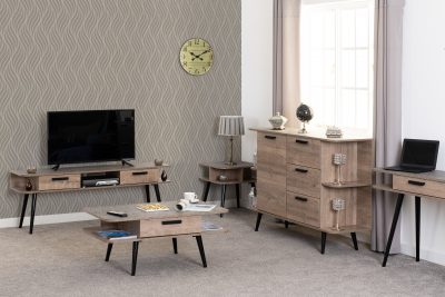 Saxton 1 Drawer Coffee Table Mid Oak Effect/Grey