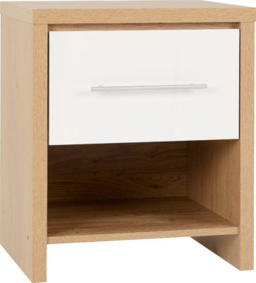 Seville Bedroom Set White High Gloss/Light Oak Effect Veneer