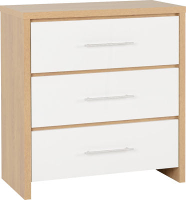Seville Bedroom Set White High Gloss/Light Oak Effect Veneer