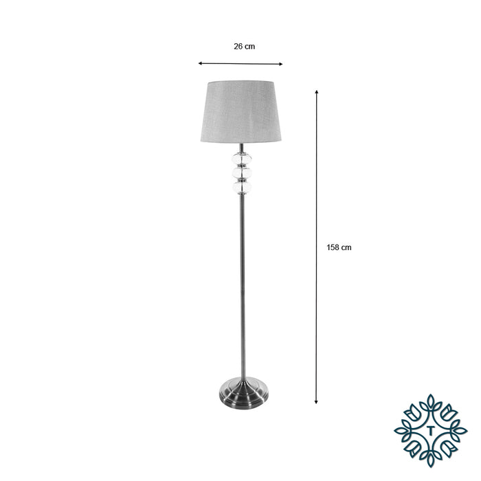Jane Floor Lamp Silver/Grey 158cm