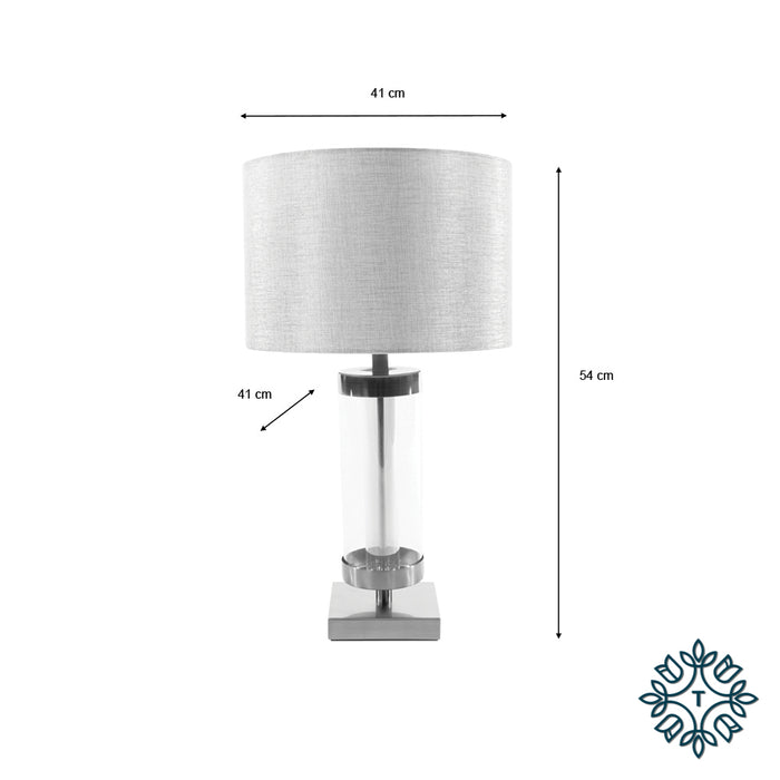 Jane glass cylinder lamp silver/grey 54cm