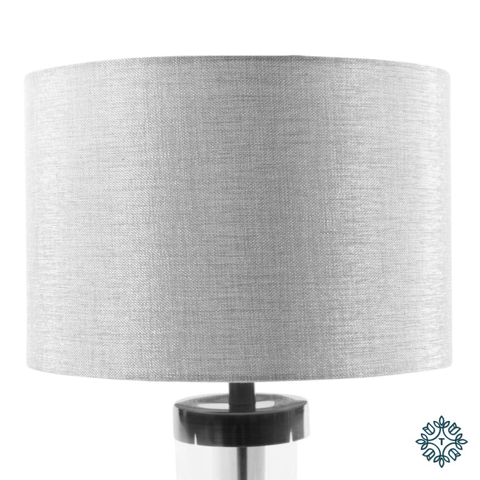 Jane glass cylinder lamp silver/grey 54cm