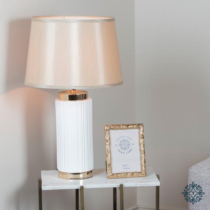 Lacey table lamp white/gold 59cm