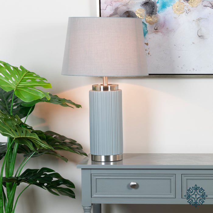 Lacey table lamp grey/silver 59cm