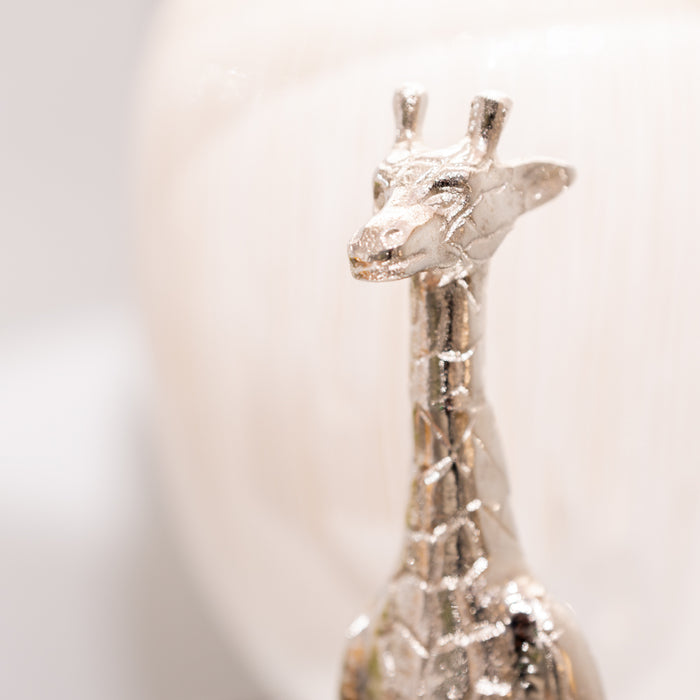 Safari giraffe sitting silver