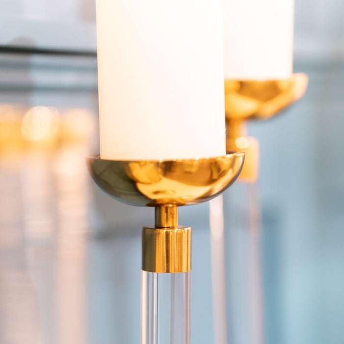 Alani acrylic pillar candle holder gold 35cm