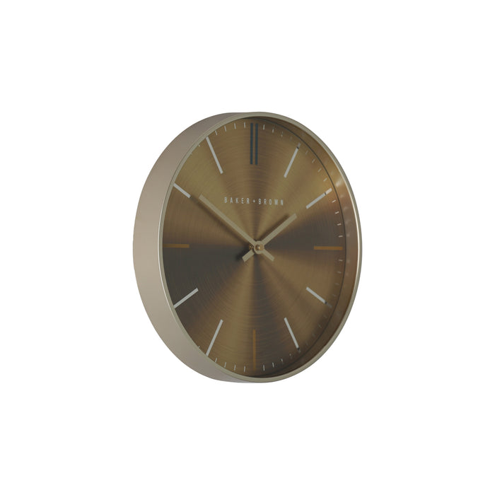 Baker and brown metallic clock gold 30cm