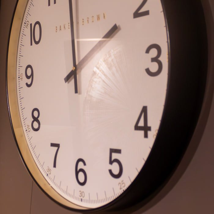Baker and brown station clock white 50cm