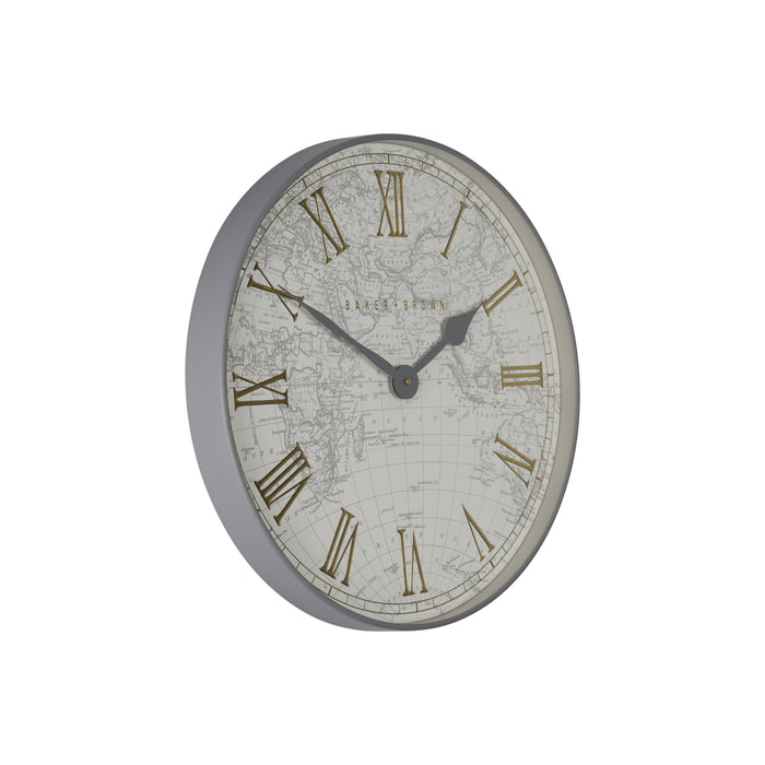 Baker and brown atlas clock white 50cm