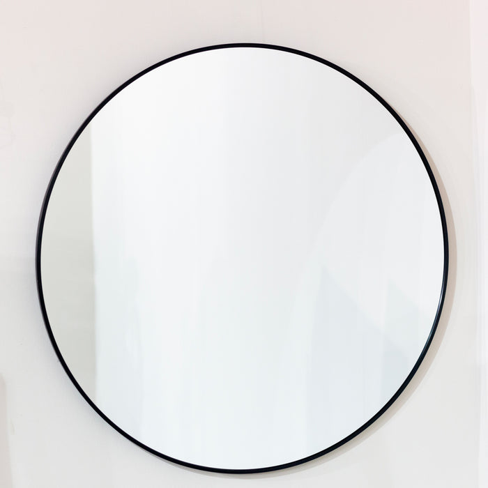 Modena round wall mirror black 90cm