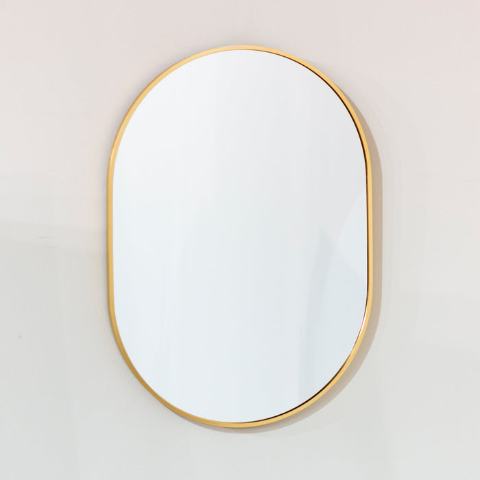 Modena oval wall mirror gold 50x70cm