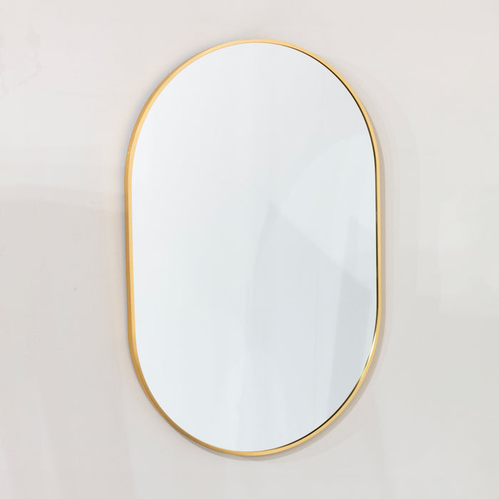 Modena oval wall mirror gold 60x90cm