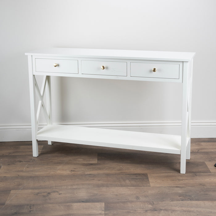 Rivera 3 drawer console table