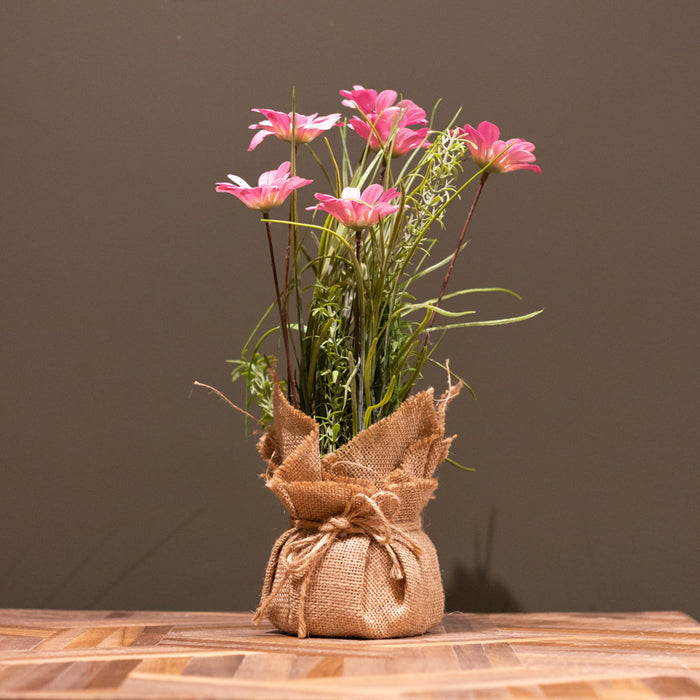 Wildflower in sack pot