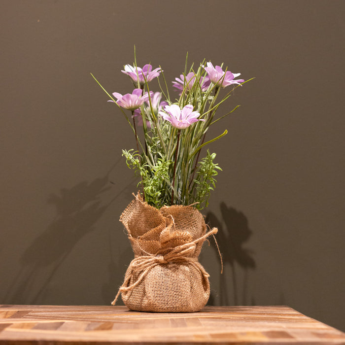 Wildflower in sack pot