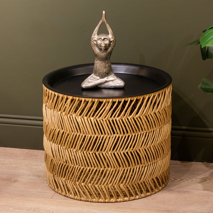 Luna rattan s/2 side tables with storage