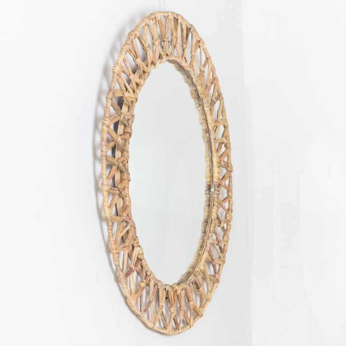 Luna rattan rnd mirror 61cm