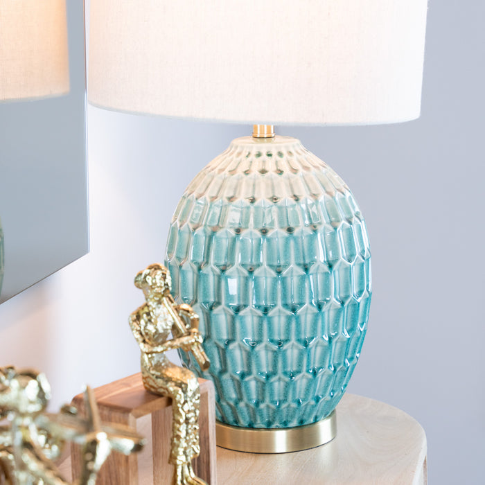 Gemma ceramic lamp aqua