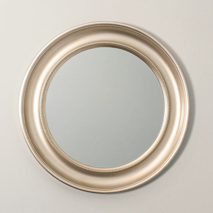 Lena wall mirror beaded round champagne