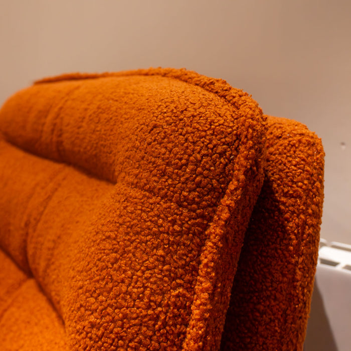 Yasmine swivel accent chair boucle rust