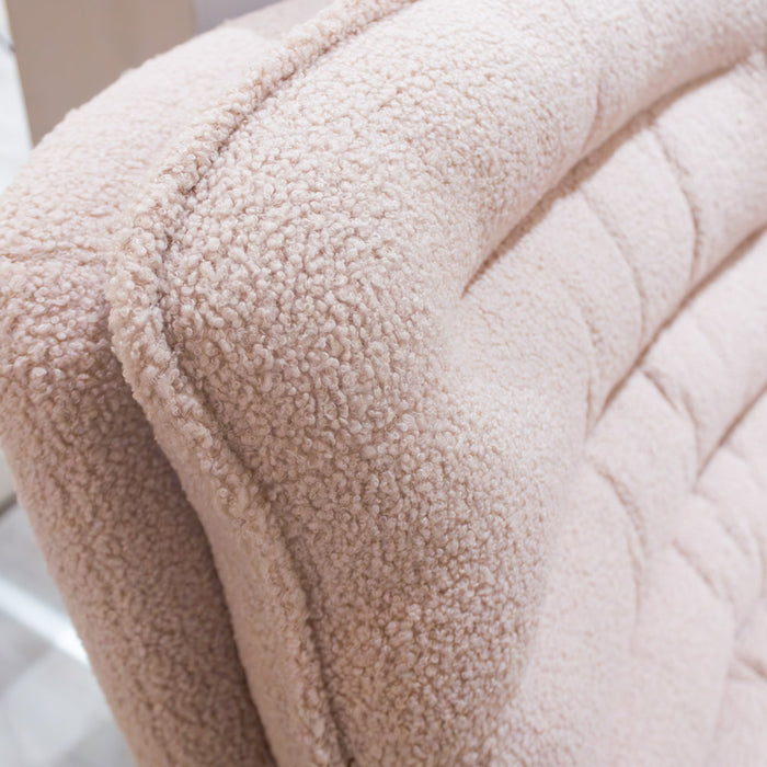 Yasmine swivel accent chair boucle beige