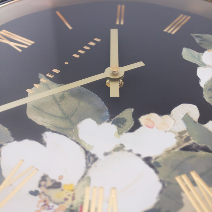 Baker and brown floral clock 30cm