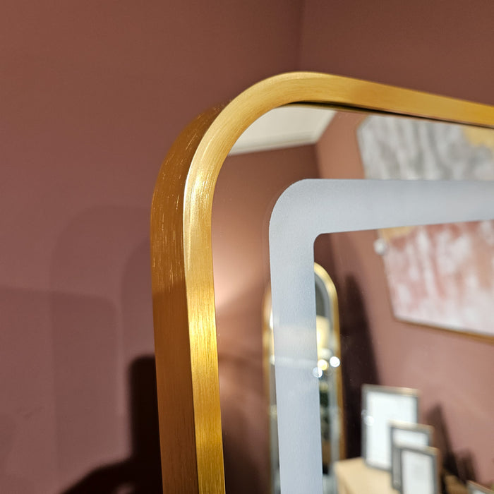 Modena led cheval mirror gold 160 x 50cm