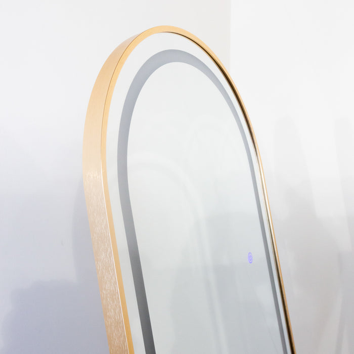 Modena led cheval arch mirror gold 160 x 50cm