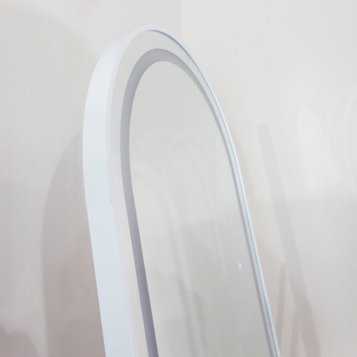 Modena led cheval arch mirror white 160 x 50cm