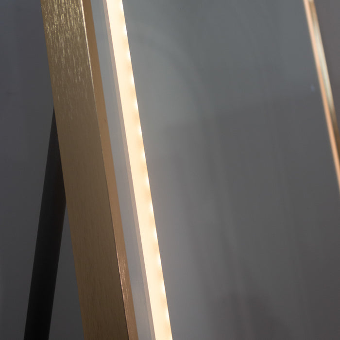 Modena led cheval arch mirror gold 170 x 70cm