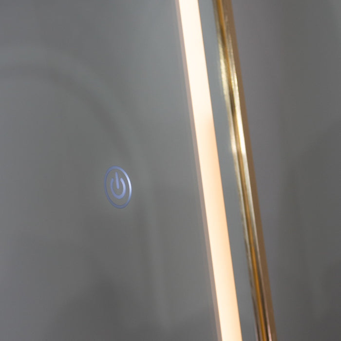 Modena led cheval arch mirror gold 170 x 70cm