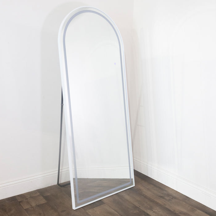 Modena led cheval arch mirror white 170 x 70cm