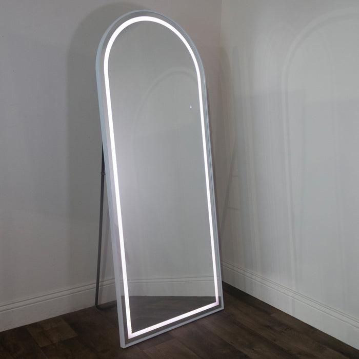 Modena led cheval arch mirror white 170 x 70cm