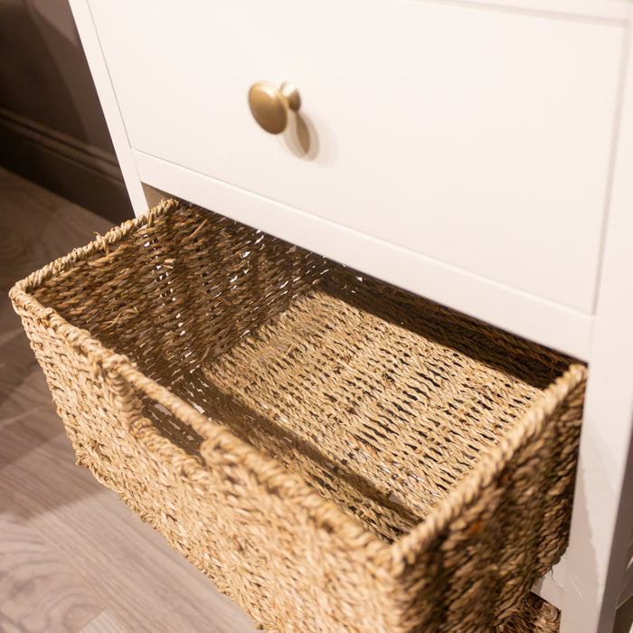 Reno natural/white 1 drw 2 basket unit