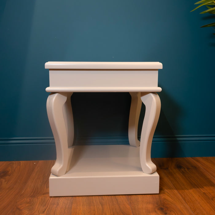 Scroll grey end table